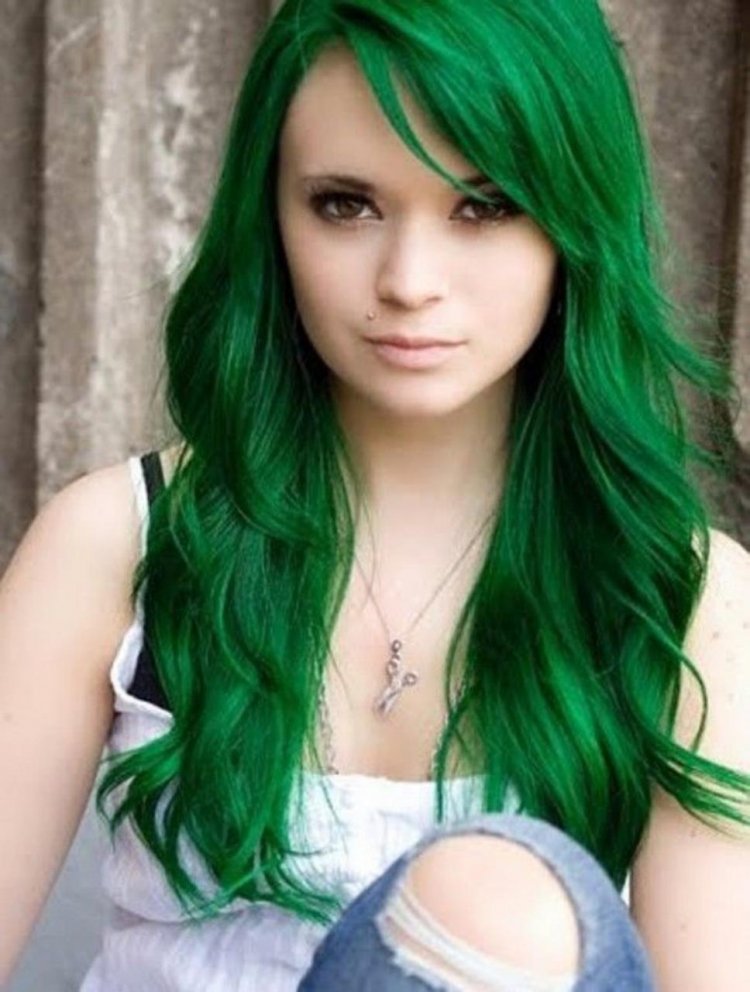 Зеленые Волосы У Девушек Фото