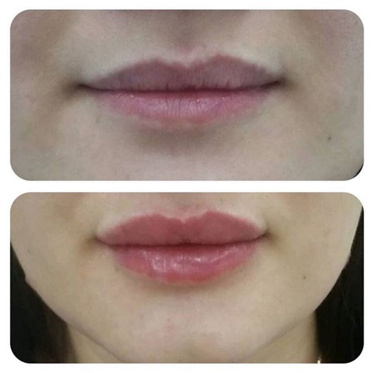 Контур губ до и после. Татуаж губ. Перманентный макияж губ. Перманент губ.