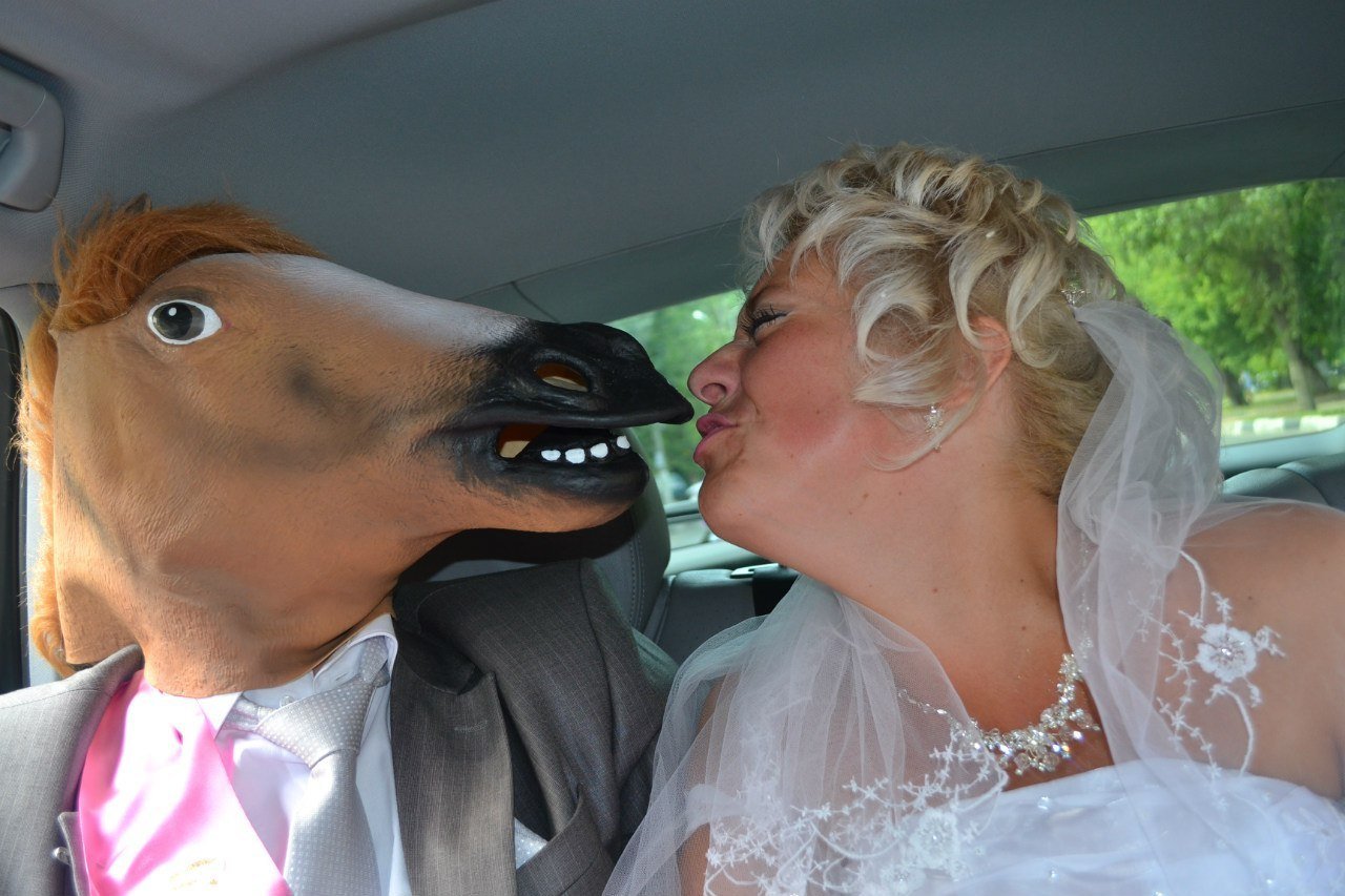 Конь жених. Смешная свадьба. Дурацкая свадьба. Самые прикольные невесты. Смешные Свадебные фотосессии.