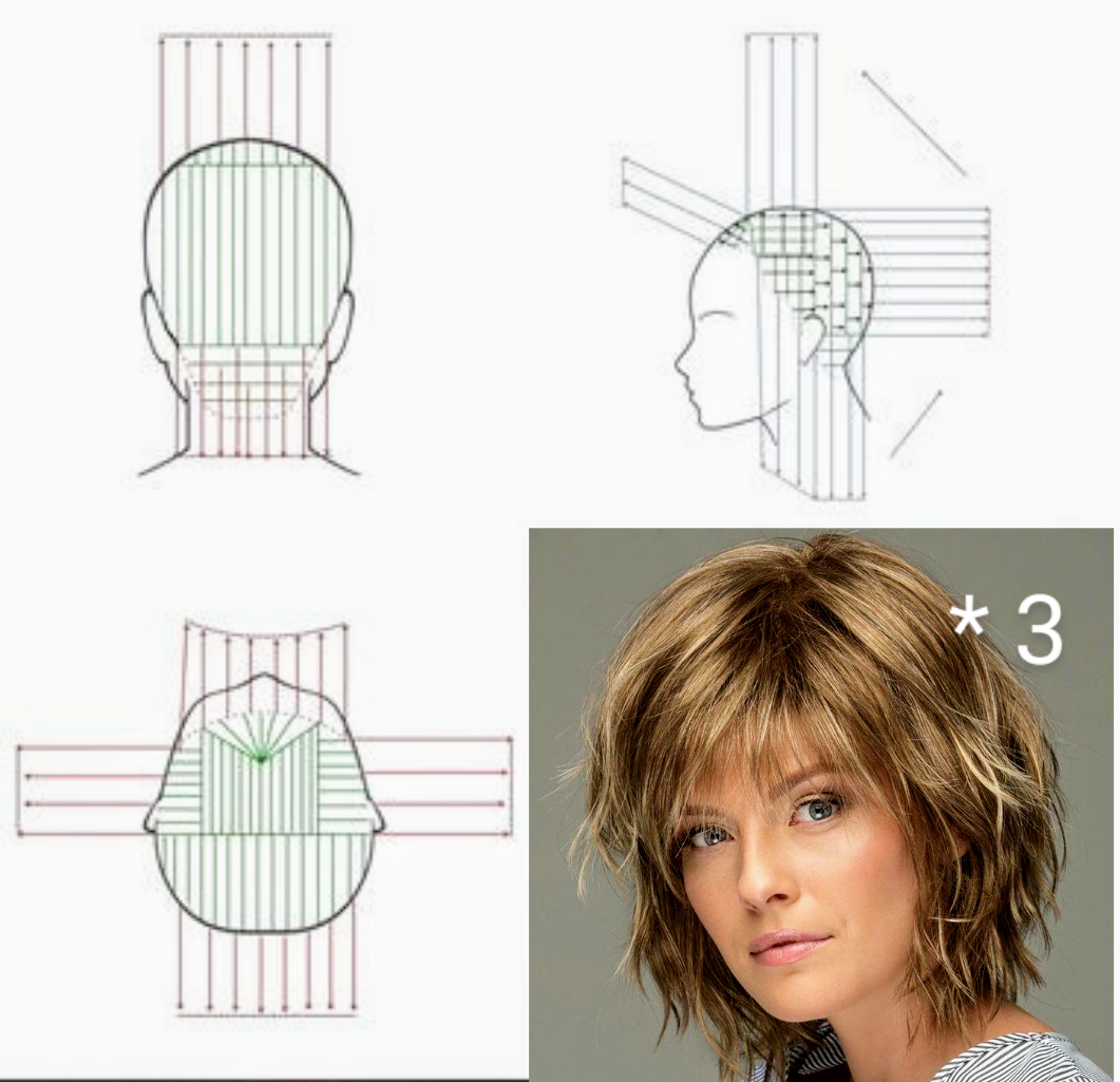 Стрижка на средние волосы схема