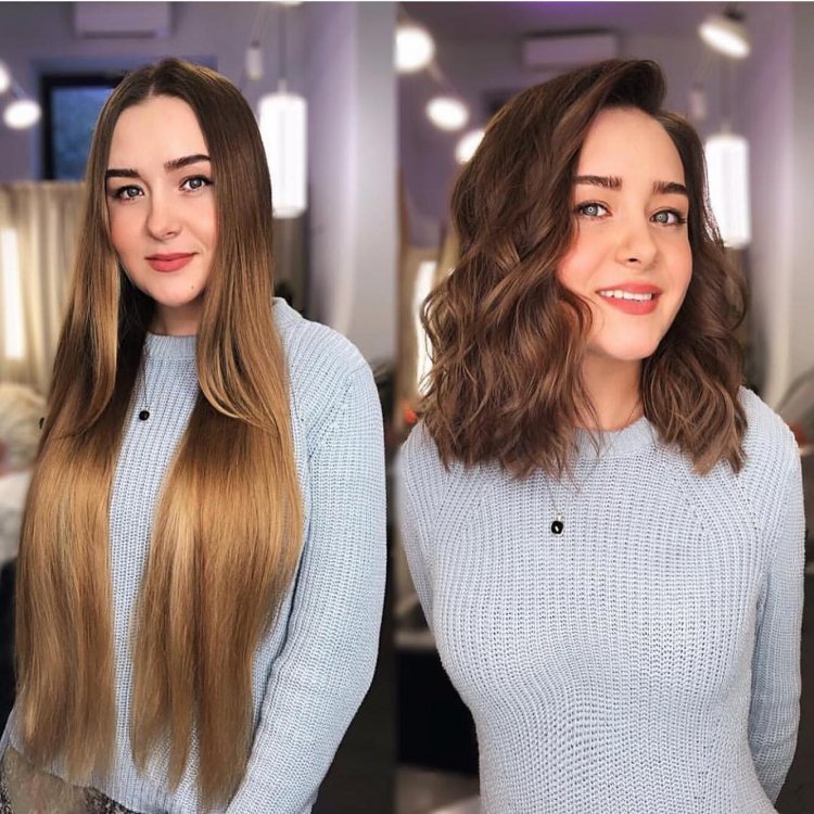 До и после стрижки длинных волос