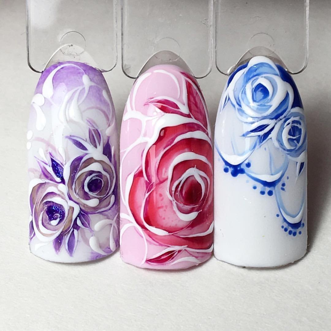 Дизайн ногтей розы. Розы на ногтях. Маникюр с розами. Роспись на ногтях. Маникюр с розами нарисованными.