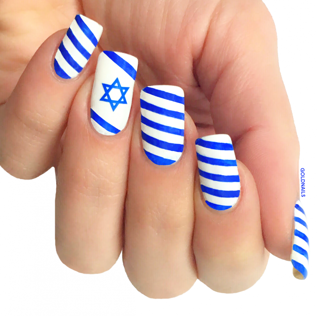 Маникюр с флагом. Маникюр с Андреевским флагом. Маникюр с флагом США. Еврейские ногти.
