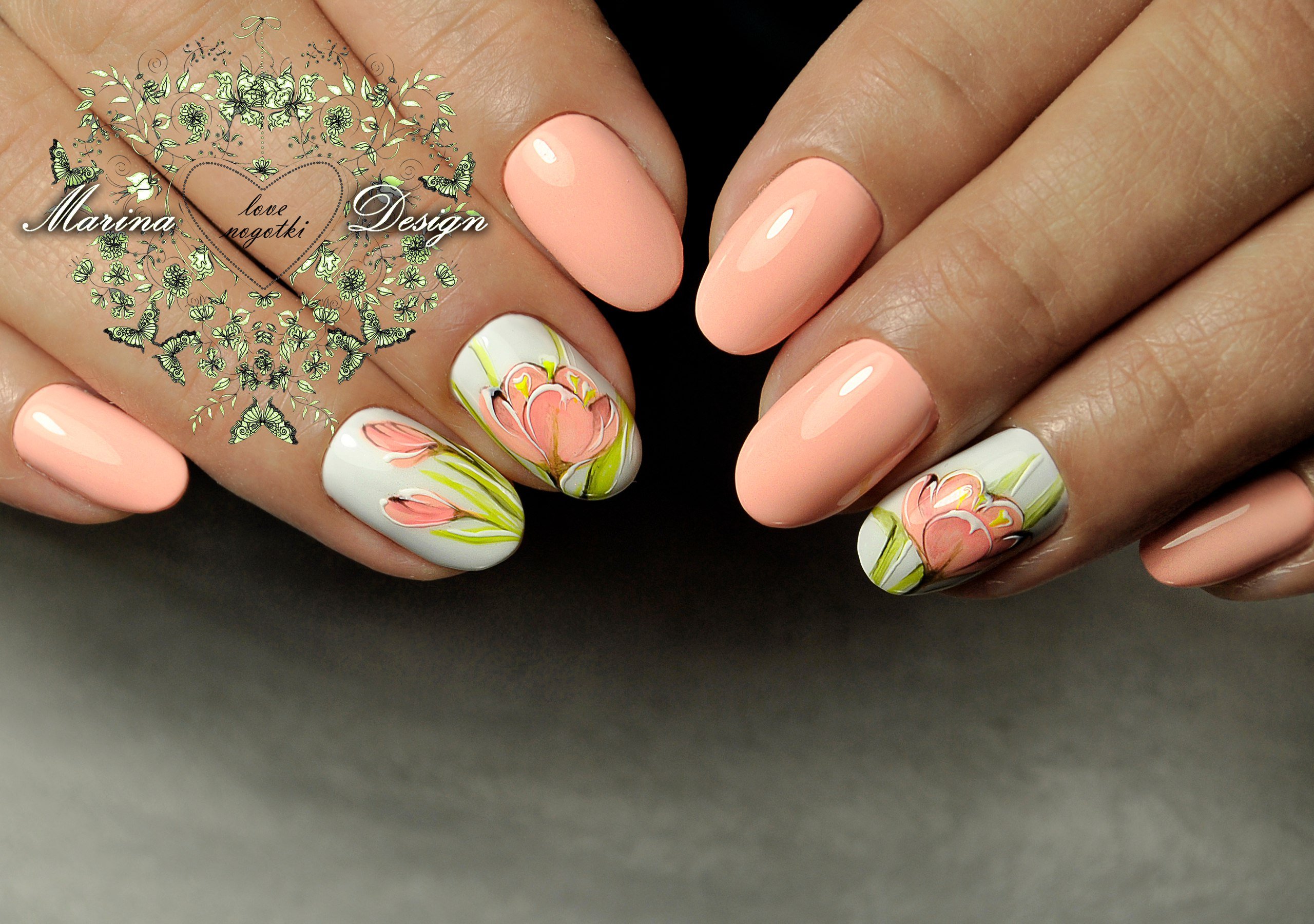 Тюльпаны на ногтях дизайн. Весенний дизайн ногтей. Тюльпаны на ногтях. Весенние ногти с цветами.