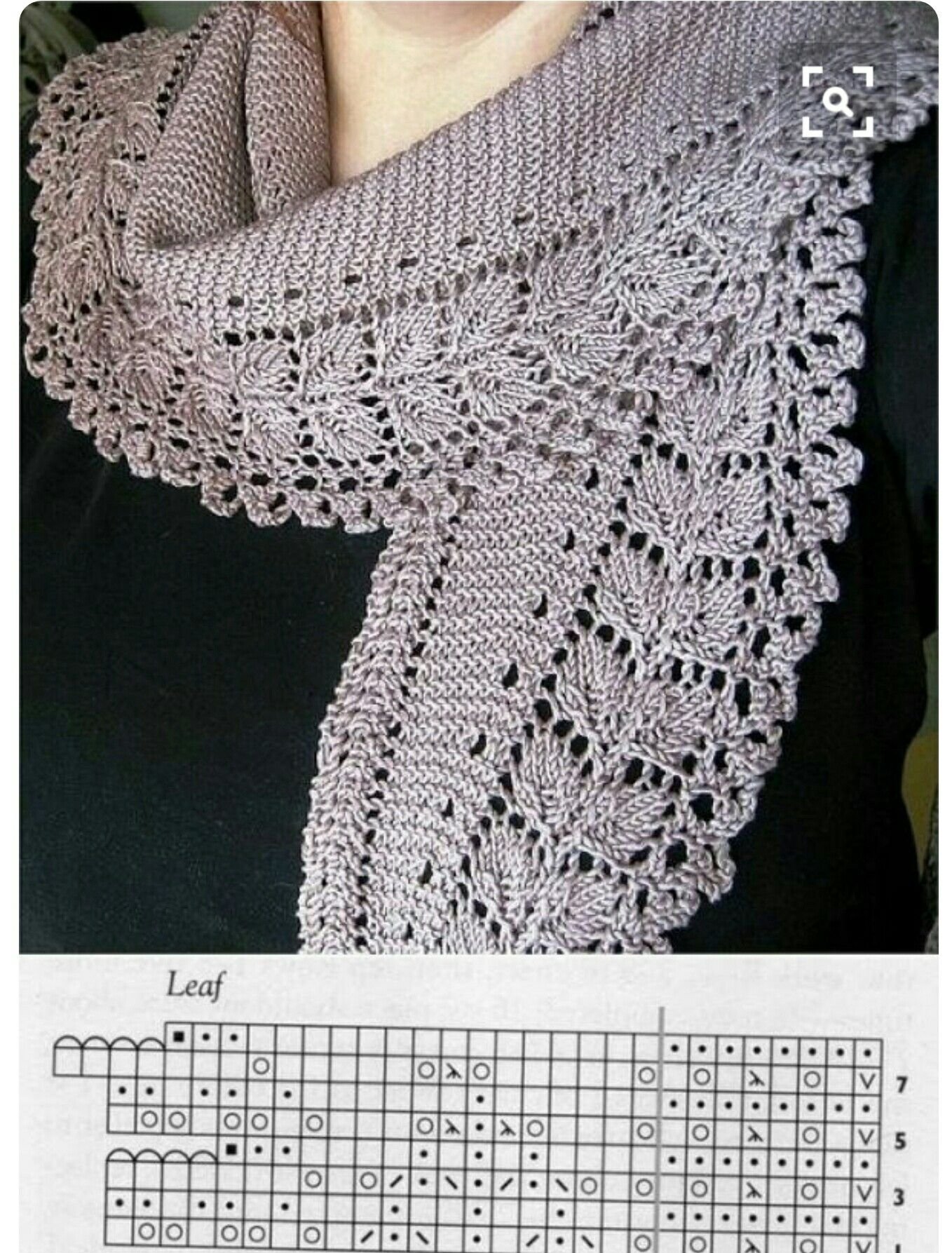 Описание ажурного шарфа