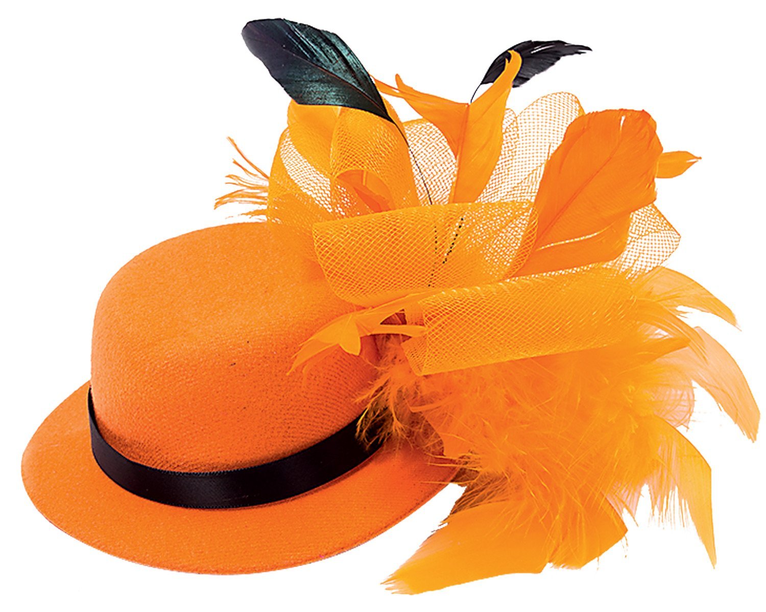 Вызывающая шляпа. Шляпка. Шляпа с пером. Оранжевая шляпка. Осенняя шляпка.