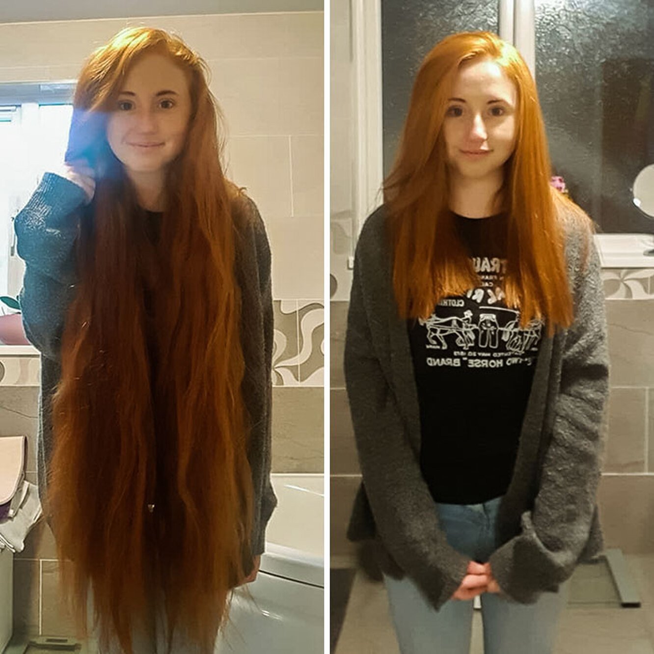 Какие могут быть волосы. Доиное волосы до и после. Отрастить длинные волосы до и после. Отросшие рыжие волосы. Отстригла длинные волосы до и после.