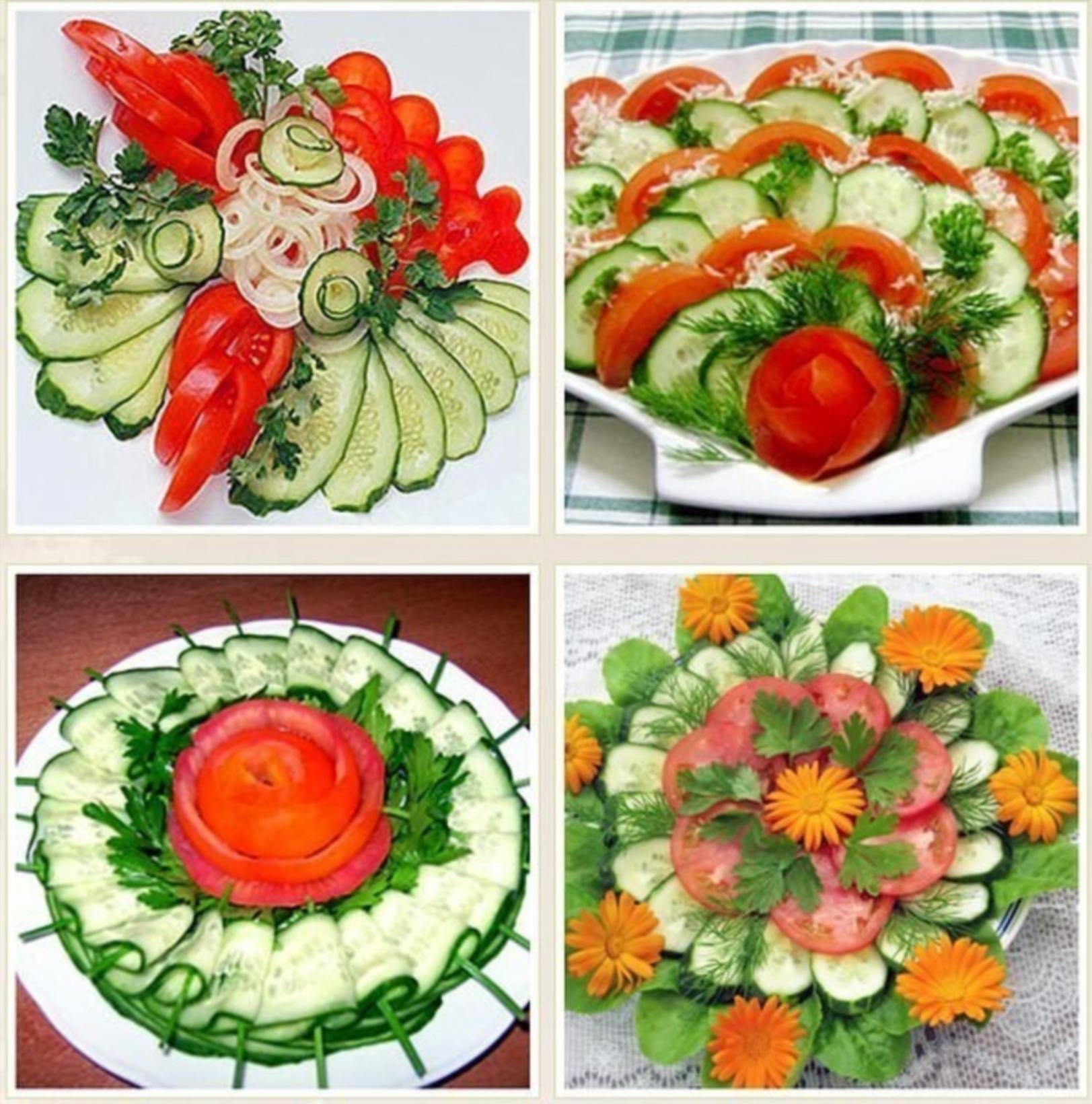 Оформление блюд из овощей. Красивое украшение стола. Овощная нарезка. Украшение нарезки. Украшения из овощей.